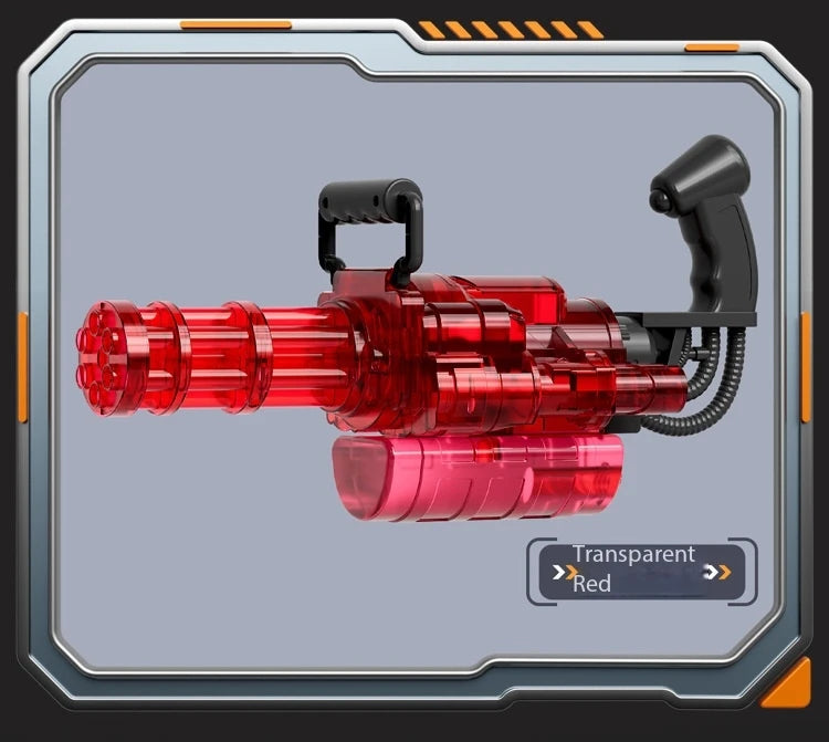 Pistolet à Eau Gatling Électrique – Tir Rafale & Réservoir Sac à Dos