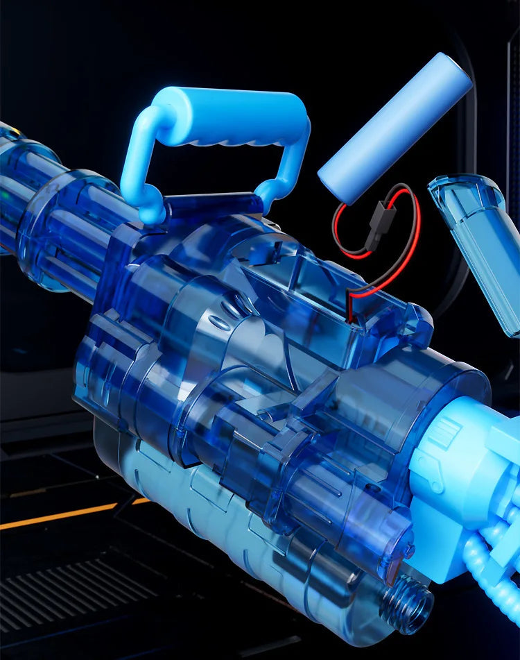 Pistolet à Eau Gatling Électrique – Tir Rafale & Réservoir Sac à Dos